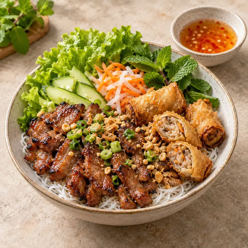Bún thịt nướng chả giò